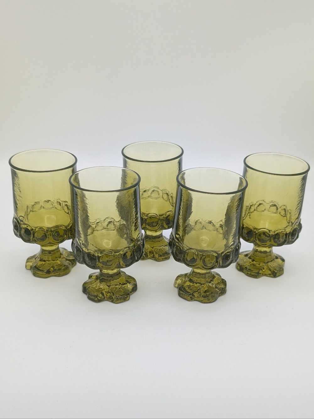 Vintage (1970s) Tiffin Franciscan Madeira Green Glasses